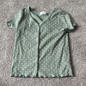 Gap button green shirt